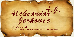 Aleksandar Jerković vizit kartica